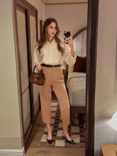 Pariaura Women's Solid Color Pocket Simple Casual Long Pants